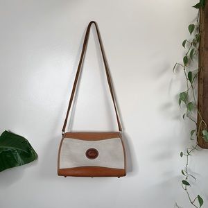 Vintage 90's Dooney and Bourke Cream and British Tan Crossbody Purse